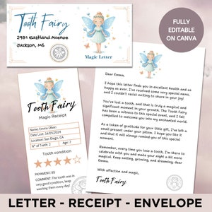 Tooth Fairy Certificate, Printable Tooth Fairy Letter, Tooth Fairy Letter Template, First Lost Tooth, Printable Receipt