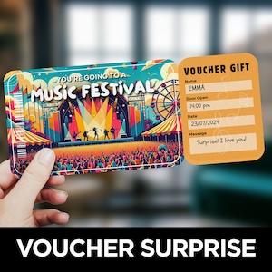 Musik Festival Tickets, Musical Ticket, Konzertkarte, Live Konzertkarten, Überraschungsgeschenk, Geschenkgutschein, Eventkarte