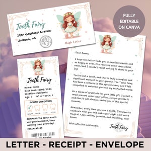 Tooth Fairy Certificate, Printable Tooth Fairy Letter, Tooth Fairy Letter Template, First Lost Tooth, Printable Receipt
