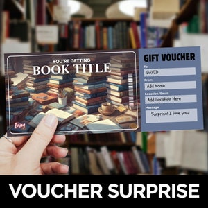 Sjabloon boekvoucher, coupon afdrukbare boeken, boekencadeaubon, boekenticket, boekwinkelcadeaubon, boekenliefhebbers