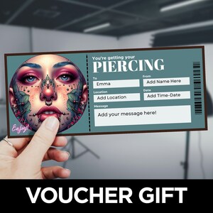 Ears Pierced Voucher Template, Editable Piercing Gift Certificate, Gift Coupon Template, First Piercing Surprise Birthday