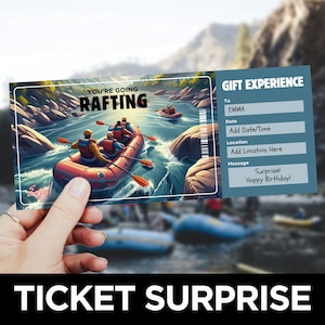 Rafting Ticket Vorlage, Wassersport Gutschein, Printable River Rafting Coupon, Sport Ticket Überraschung, Geschenk Erfahrung