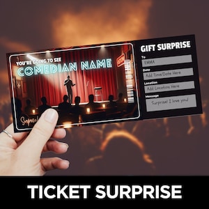 Comedy Show Ticket Vorlage, Stand Up Comedy, Veranstaltungskarte, Theaterkarte, Live Comedy Geschenkgutschein, druckbare Show-Coupon