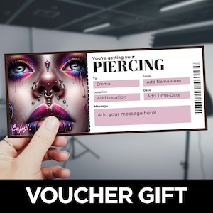 Ears Pierced Voucher Template, Editable Piercing Gift Certificate, Gift Coupon Template, First Piercing Surprise Birthday