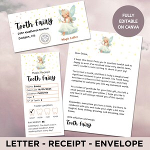 Tooth Fairy Certificate, Printable Tooth Fairy Letter, Tooth Fairy Letter Template, First Lost Tooth, Printable Receipt