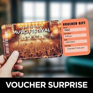 Musik Festival Tickets, Musical Ticket, Konzertkarte, Live Konzertkarten, Überraschungsgeschenk, Geschenkgutschein, Eventkarte