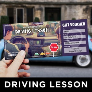 Fahrstunden Gutschein, Vorlage für Fahrkarten, Erlebnis Geschenk, Fahrlehrer, Fahrschule, 18.Geburtstag