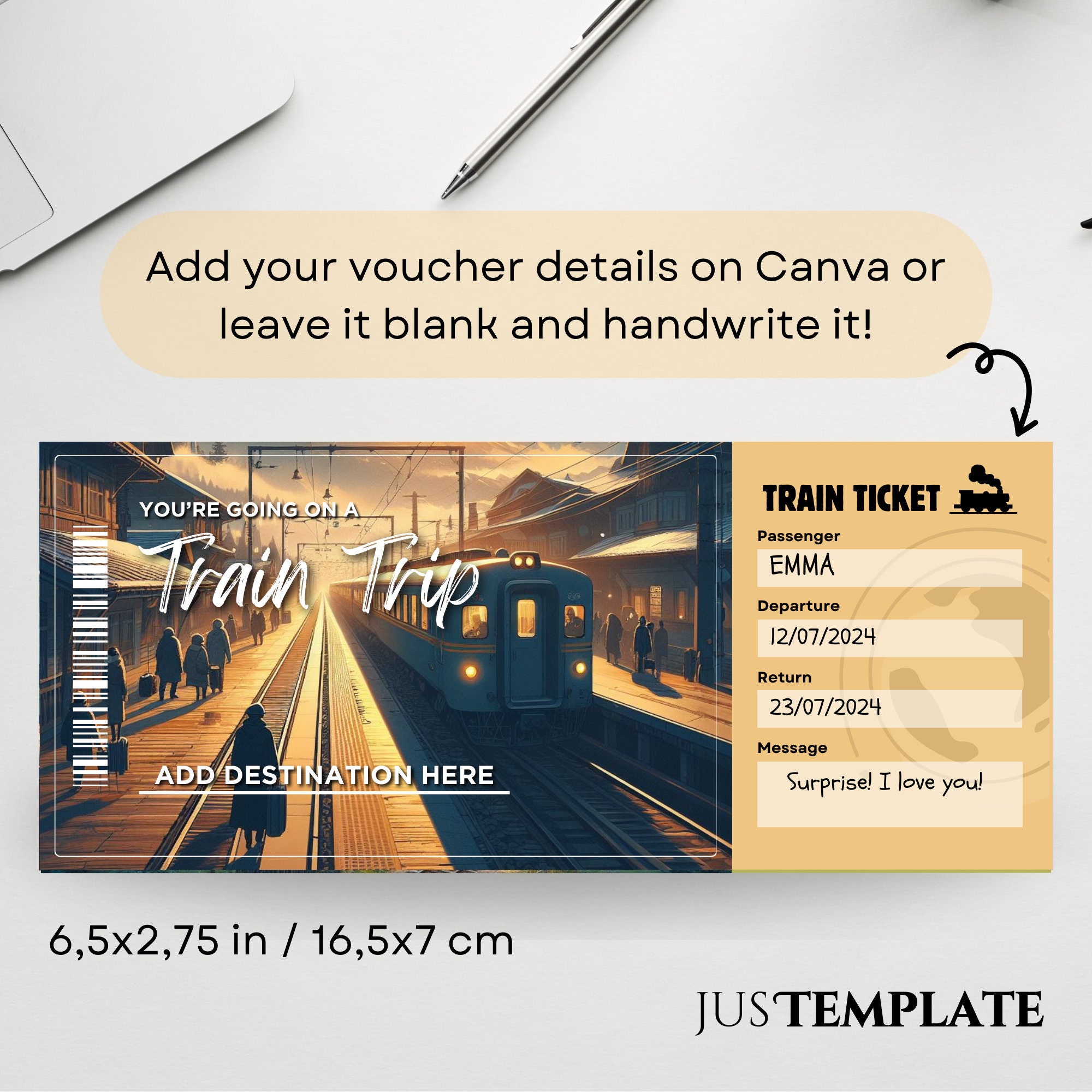 Train Ticket Template Editable Boarding Pass Train Ticket Download