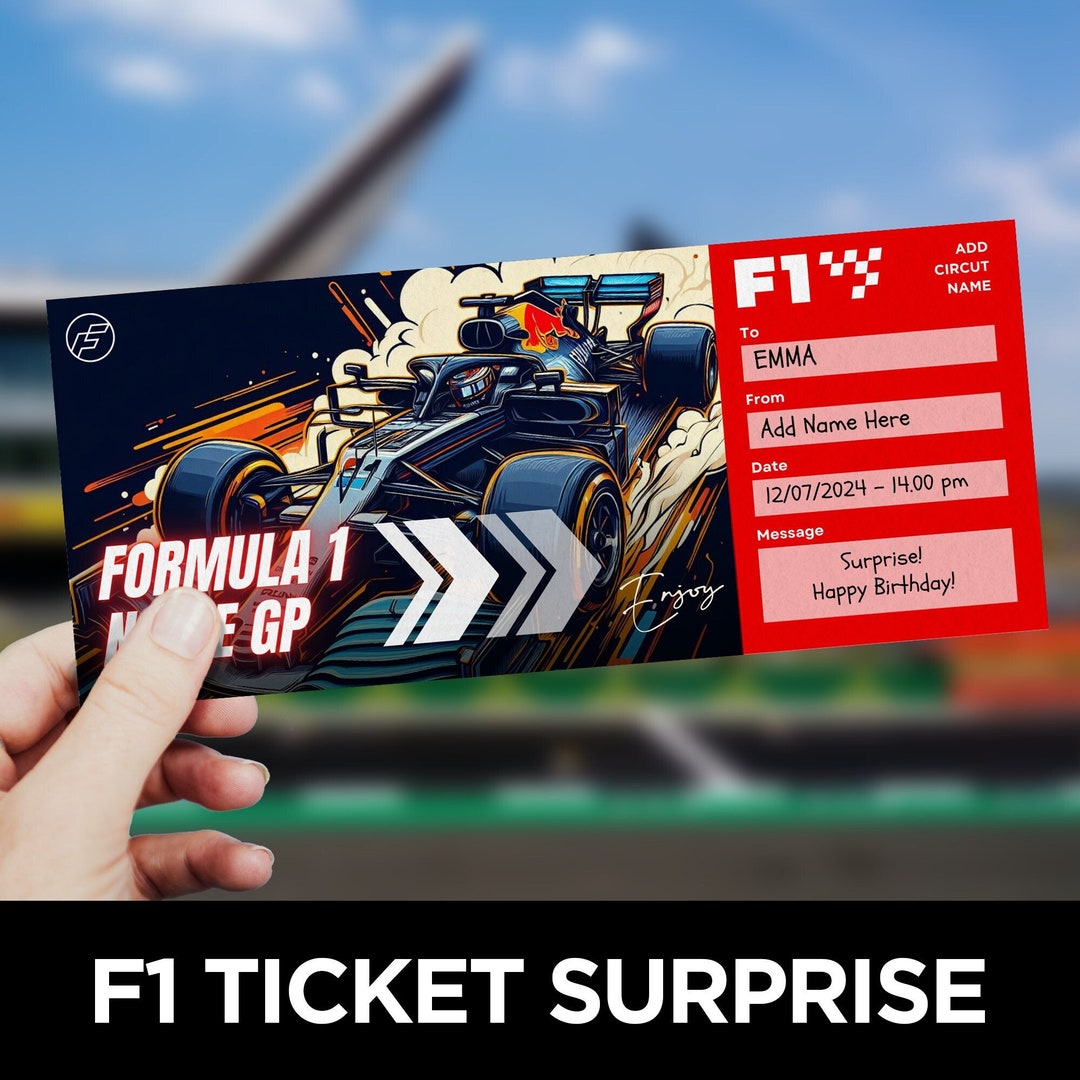 Editable F1 Ticket Template, F1 Grand Prix, Formula One Ticket