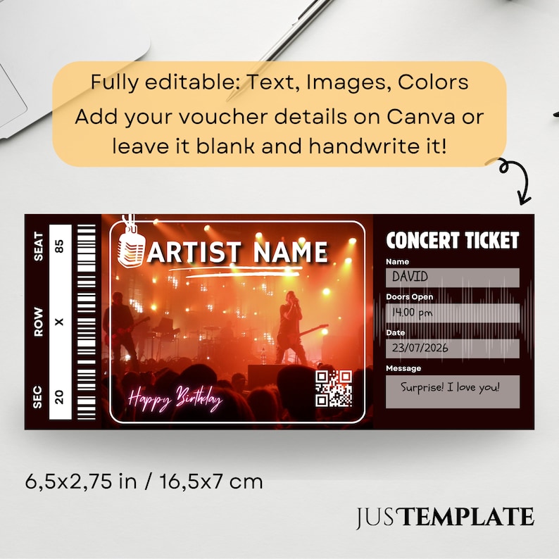 Concert Ticket Template Printable Live Concert Tickets Event Ticket