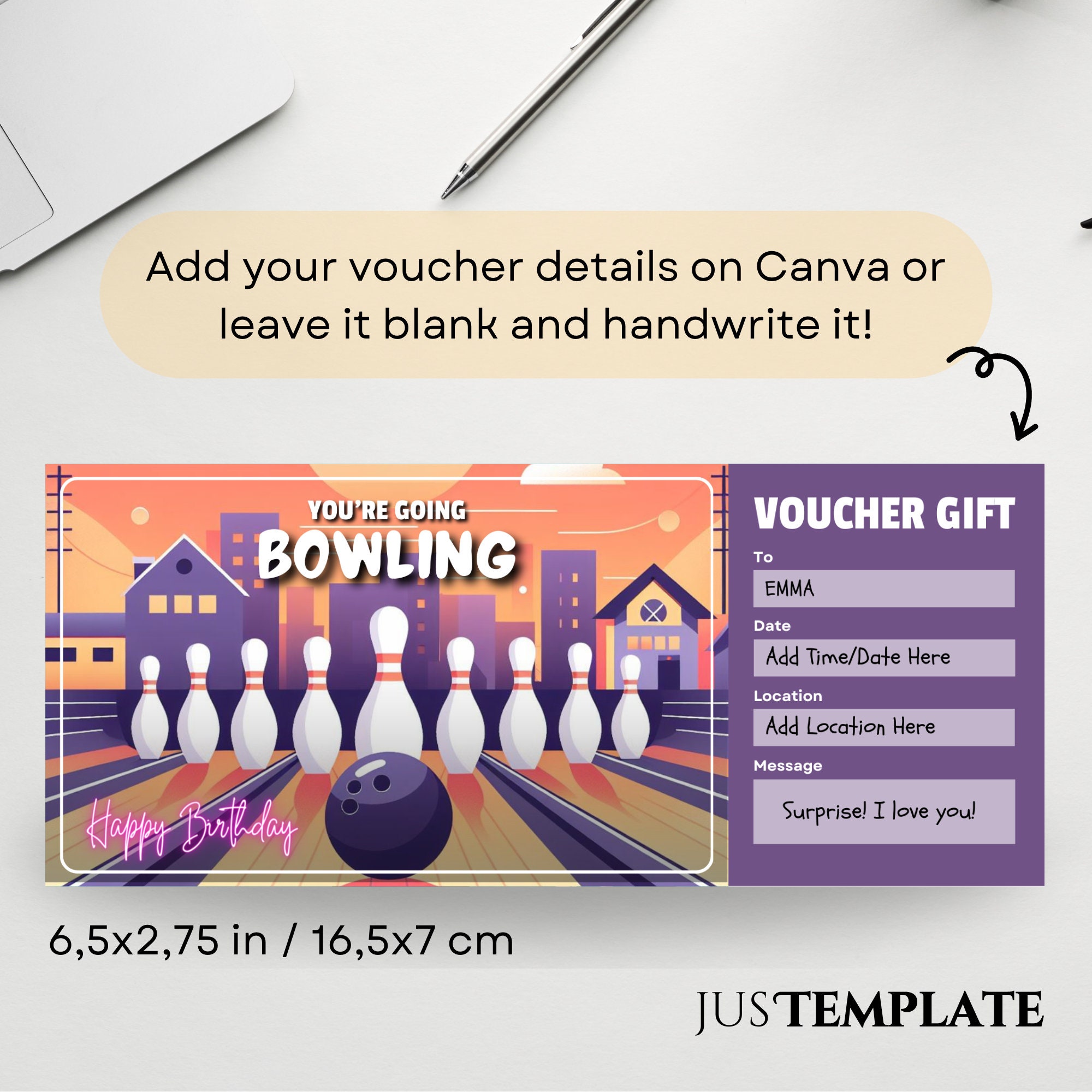 Bowling Birthday Invitation, Bowling Party Invite, Bowling Coupon ...