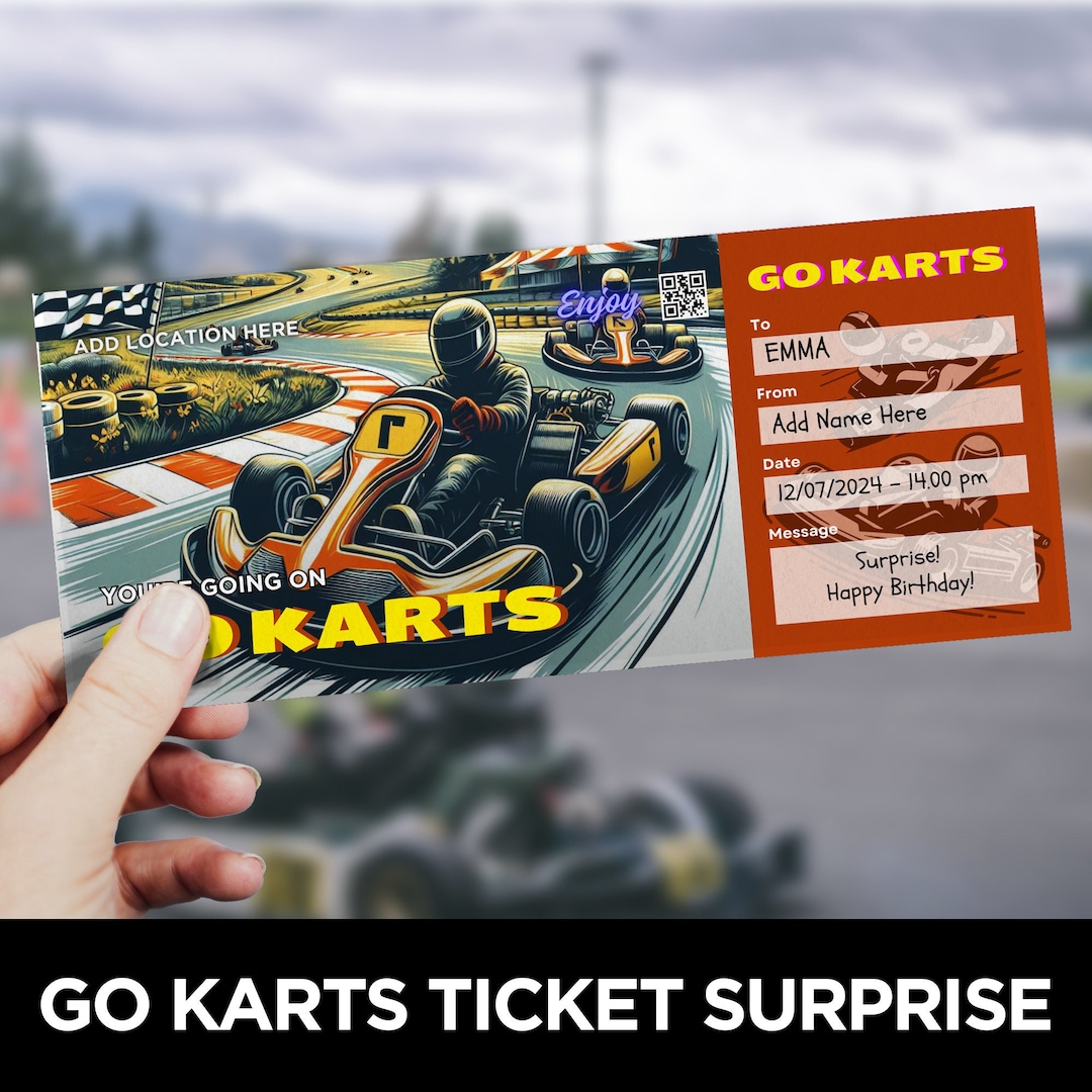 Go Kart Ticket, Go Kart Racing, Go Karting, Racing Ticket , Race Car ...