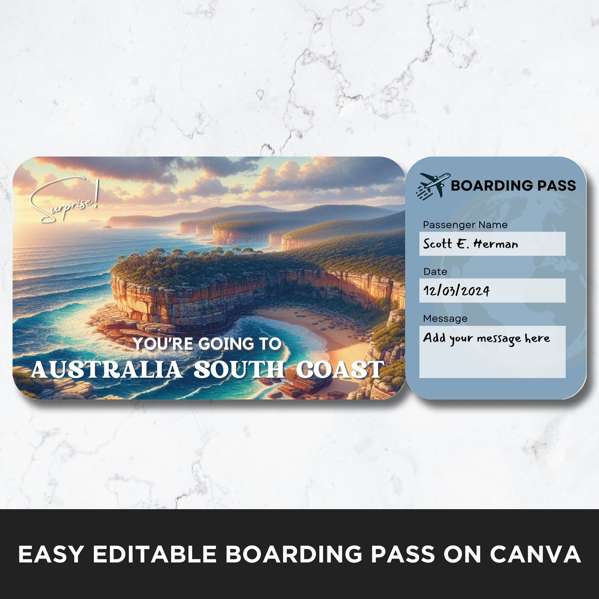Australian Plane Ticket Template, Boarding Pass Ticket Template ...