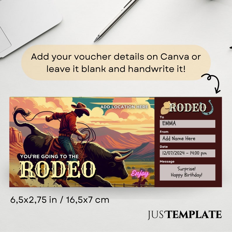 Bull Rider Invitation Rodeo Ticket Template, Bull Rider, Bull Riding Rodeo, Texas Rodeo ...