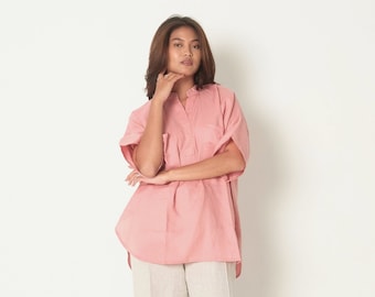 Classic Linen Blouse / Women Linen Top / Loose Sleeves Tunic / Linen Shirt Women