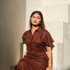 Classic Linen tops / Women Linen Top / Linen Shirt Women image 4