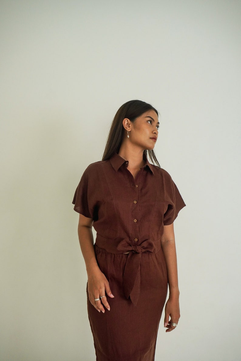 Classic Linen tops / Women Linen Top / Linen Shirt Women image 8