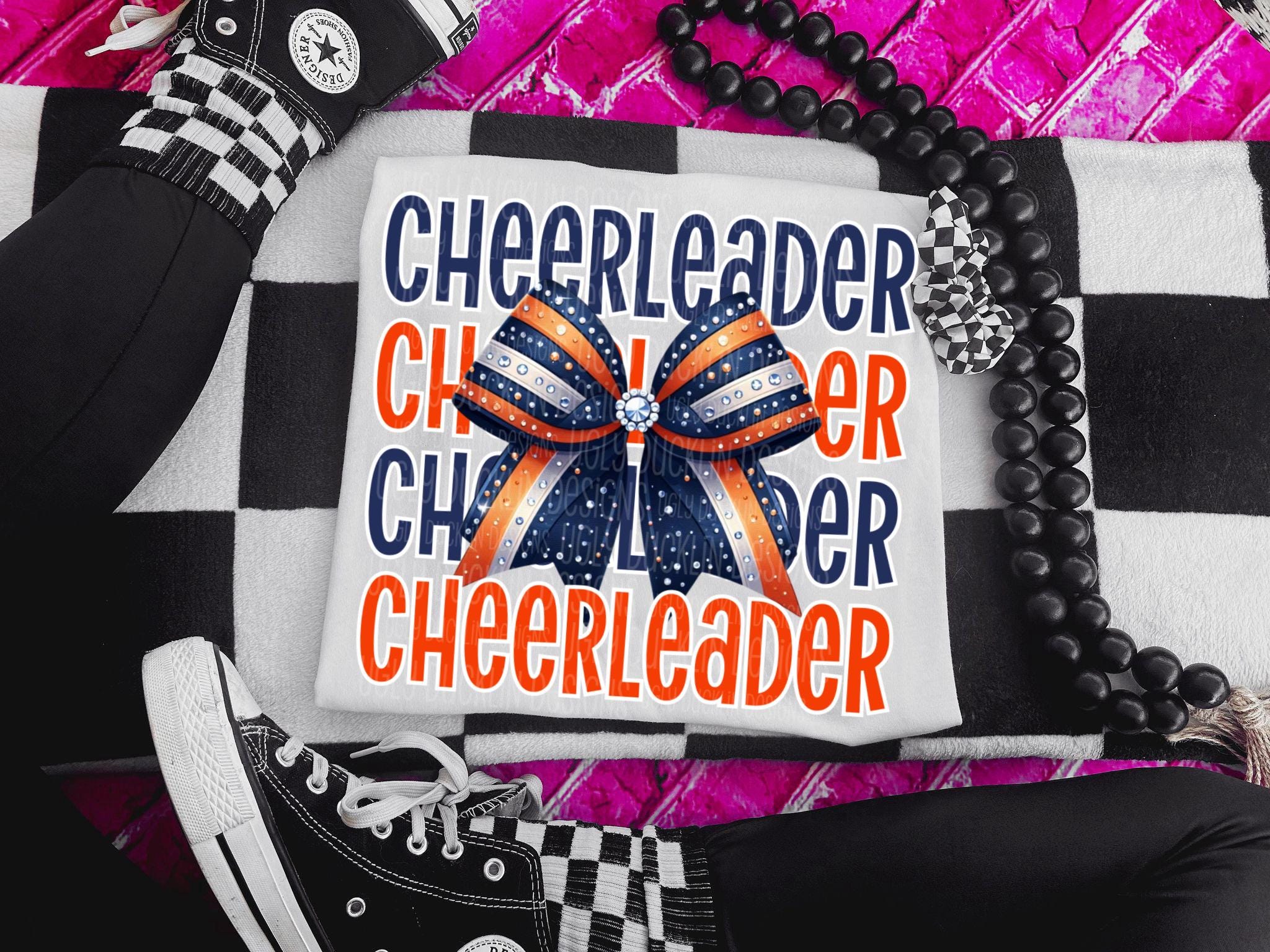 Cheerleader orange PNG Cheer Digital Download Cheerleader Sublimation