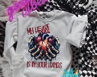 My Heart is In Your Hands PNG Snarky Digital Design Alt Girl Sublimation Design