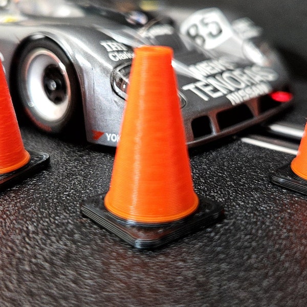 1:32 Scale traffic cones for slot car tracks and dioramas.