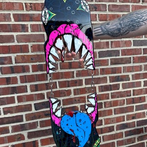 Handpainted Custom Skateboard Deck - Deep Sea Decor - Skateboard Artwork - Sea Creatures - Epoxy Resin Art - Dark Aesthetic - Ocean Themed