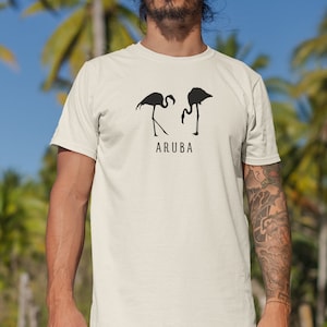 Aruba tshirt, Travel Aruba flamingo tshirt, Aruba vacation getaway tee, Aruba shirt gift man or woman, Aruba flamingo lovers&#39; friends gift