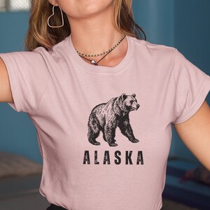 Alaska tshirt, Travel shirt bear, Alaskan vacation getaway tee, Alaska shirt gift for man or woman , Alaska bear lovers&#39; gift for woman
