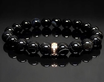 Men's Black Agate bracelet