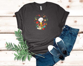 Cheerful Chef Hat Illustration Surrounded by Fresh Vegetables and Kitchen Utensils Perfect for Food Lovers and Decor