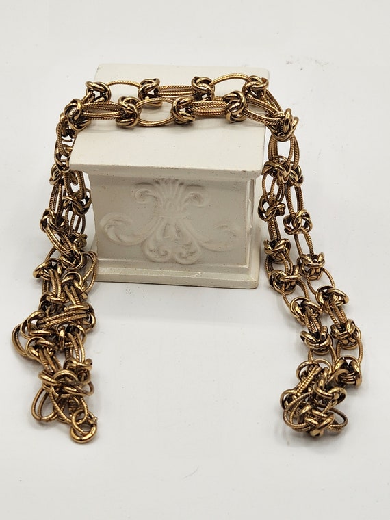 Vintage Donald Stannard Necklace- 1980s- Gold Tone