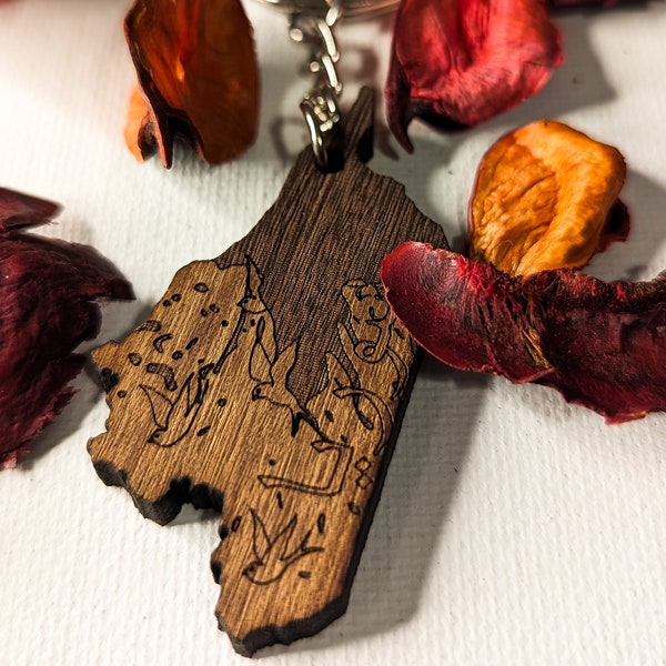 Syria Map | Engraved Wood Keychain