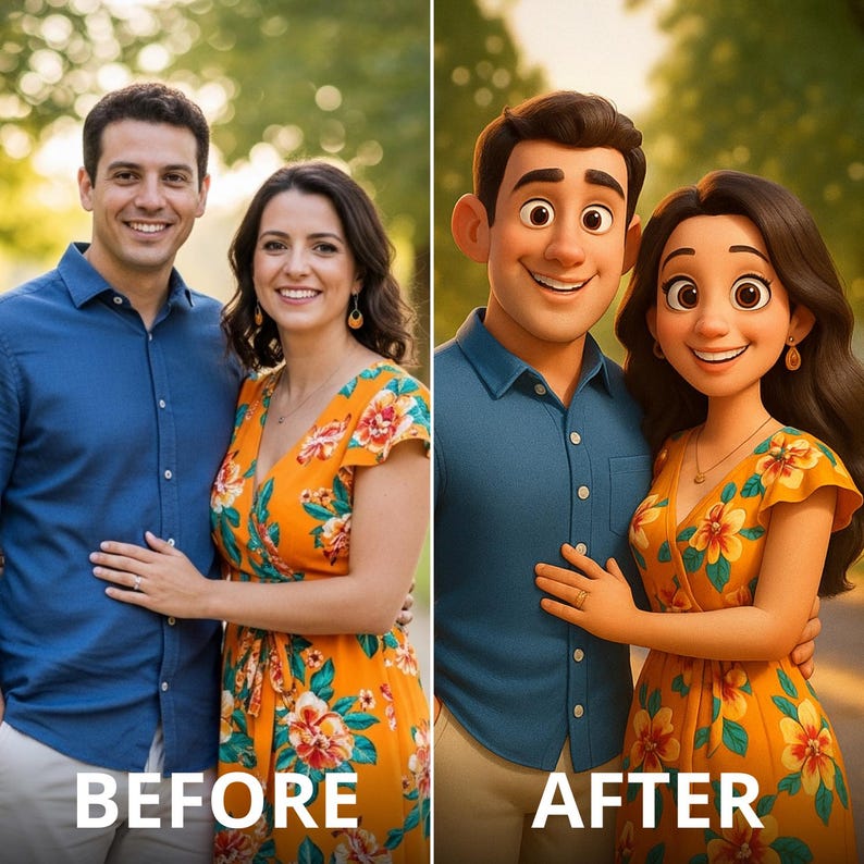 Custom Pixar Style Portrait Personalized Cartoon Illustration for Gifts ...