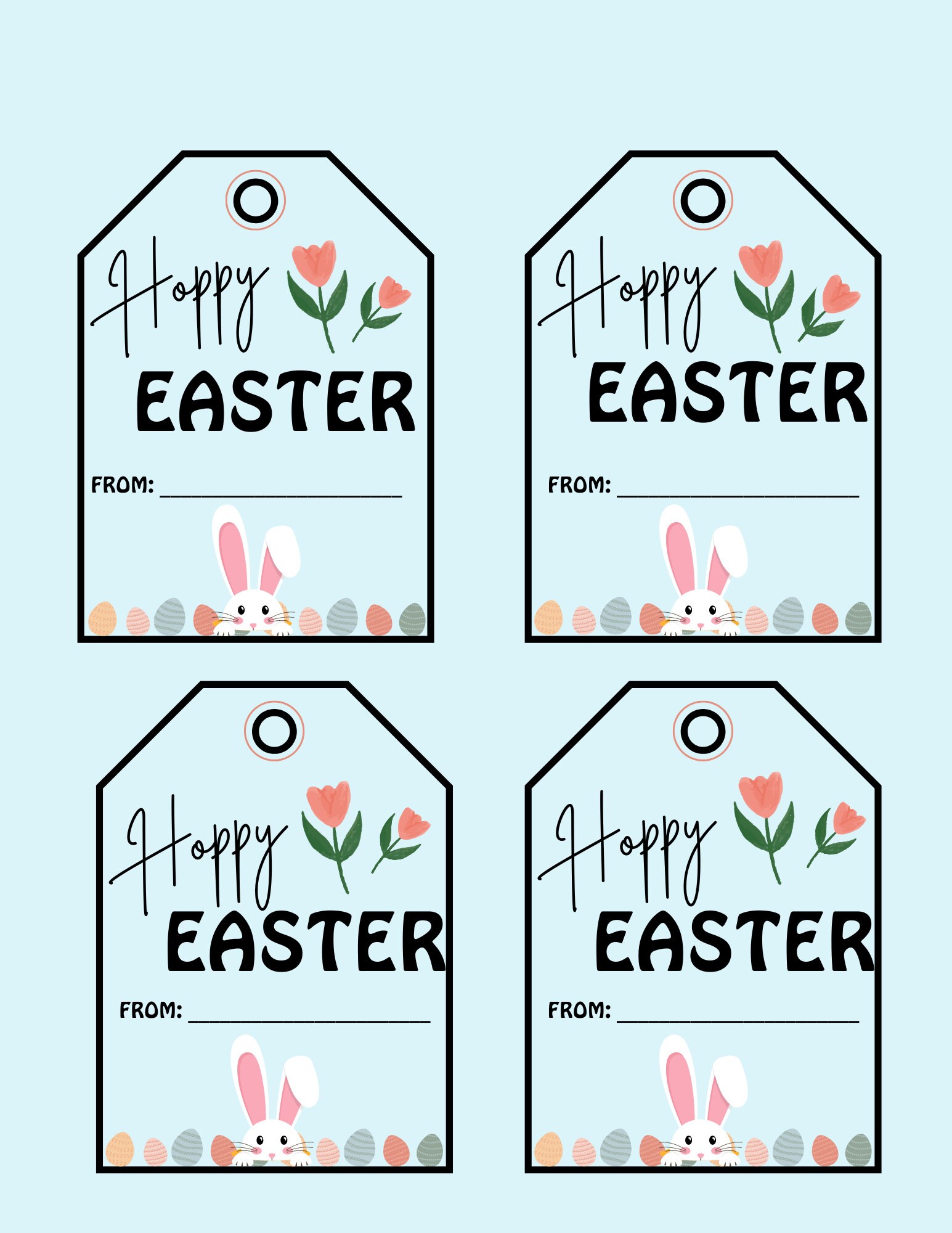 Hoppy Easter Printable Tag Etsy
