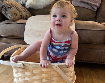 Vintage Style Picnic Basket - Choose with or without lid, perfect for families, couples, and outdoor adventures