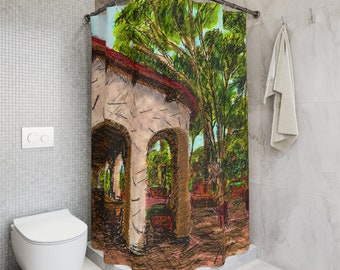 Island Escape - Version II  --- Polyester Shower Curtain