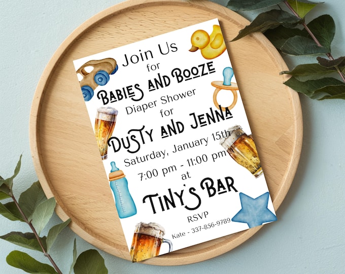 Babies and Booze Diaper Shower Invitation