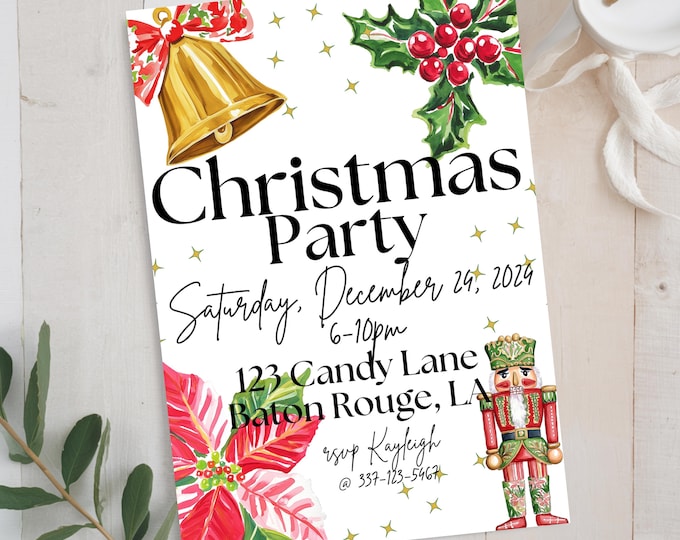 Preppy Christmas Party Invite: Holiday Get Together