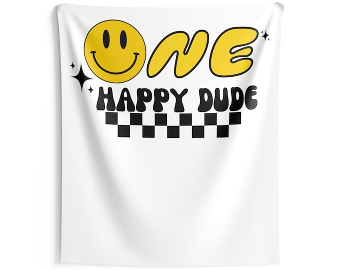 Smiley Face Party Backdrop: One Happy Dude Tapestry