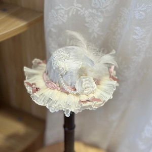 Sweet Lolita Mini Hat, Lolita fashion, elegantly lolita, Romantic hat, pastel, Tea party hat