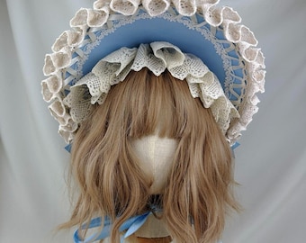 Customised Gothic BNT, Lolita hat, Bonnet, Vintage Bonnet, Lolita Wig, Cosplay costume Personalization