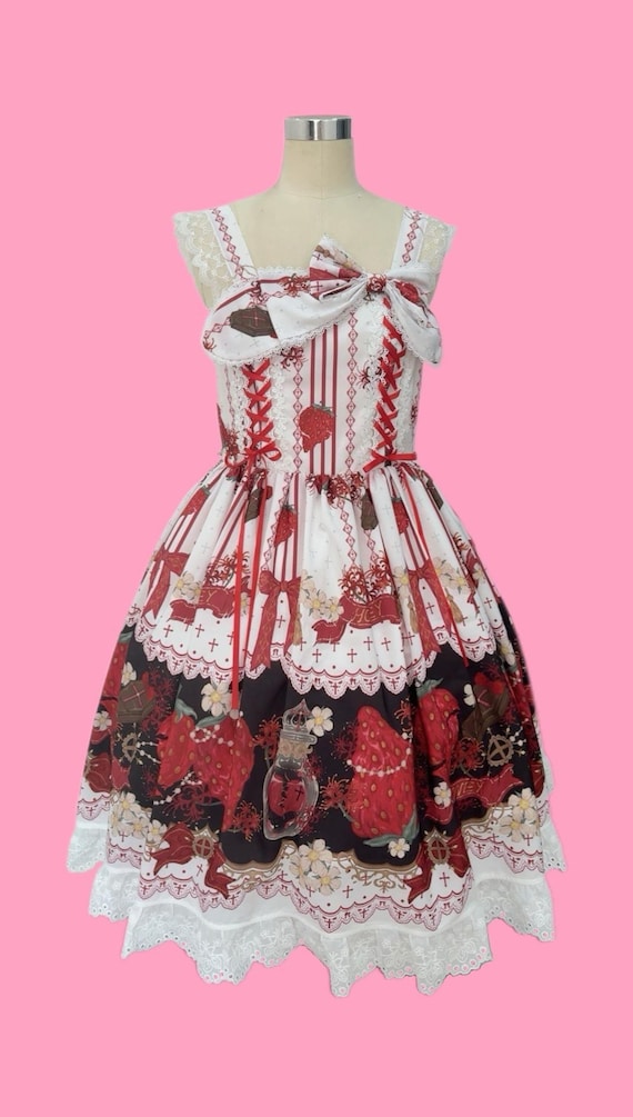Costume Strawberry Funeral JSK – Sweet Gothic Lolita Dress Red