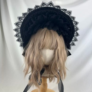 Customised Gothic BNT, Lolita hat, Bonnet, Vintage Bonnet, Lolita Wig, Cosplay costume Personalization