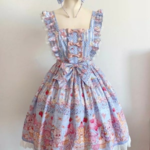Costume Kitty Birthday Lolita Dress, Lolita Costume, Lolita fashion,Plus size lolita, Plus size lolita, Jumperskirt, Princess