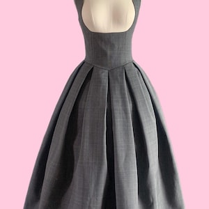 Elegant Grey Lolita Dress – Custom Pleated Midi JSK, Plus Size Lolita, Tailored Fit, Fabric Options