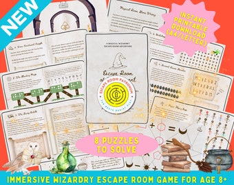 Wizard Escape Room Game Printable | Adventure Party Game for Kids, Teen, Families | DIY Escape Room Kit | Birthday Immersive Party Game