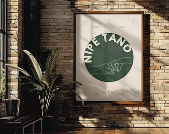 Nipe Tano - Give Me Five Print, Swahili Quote Poster, Tanzania Home Decor, Printable Wall Art, Swahili Style, Green, Swahili Print, Art