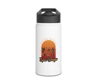 Stainless Steel Water Bottle, Standard Lid "Hakuna Matata" Summer 2024 Kiangazi Collection