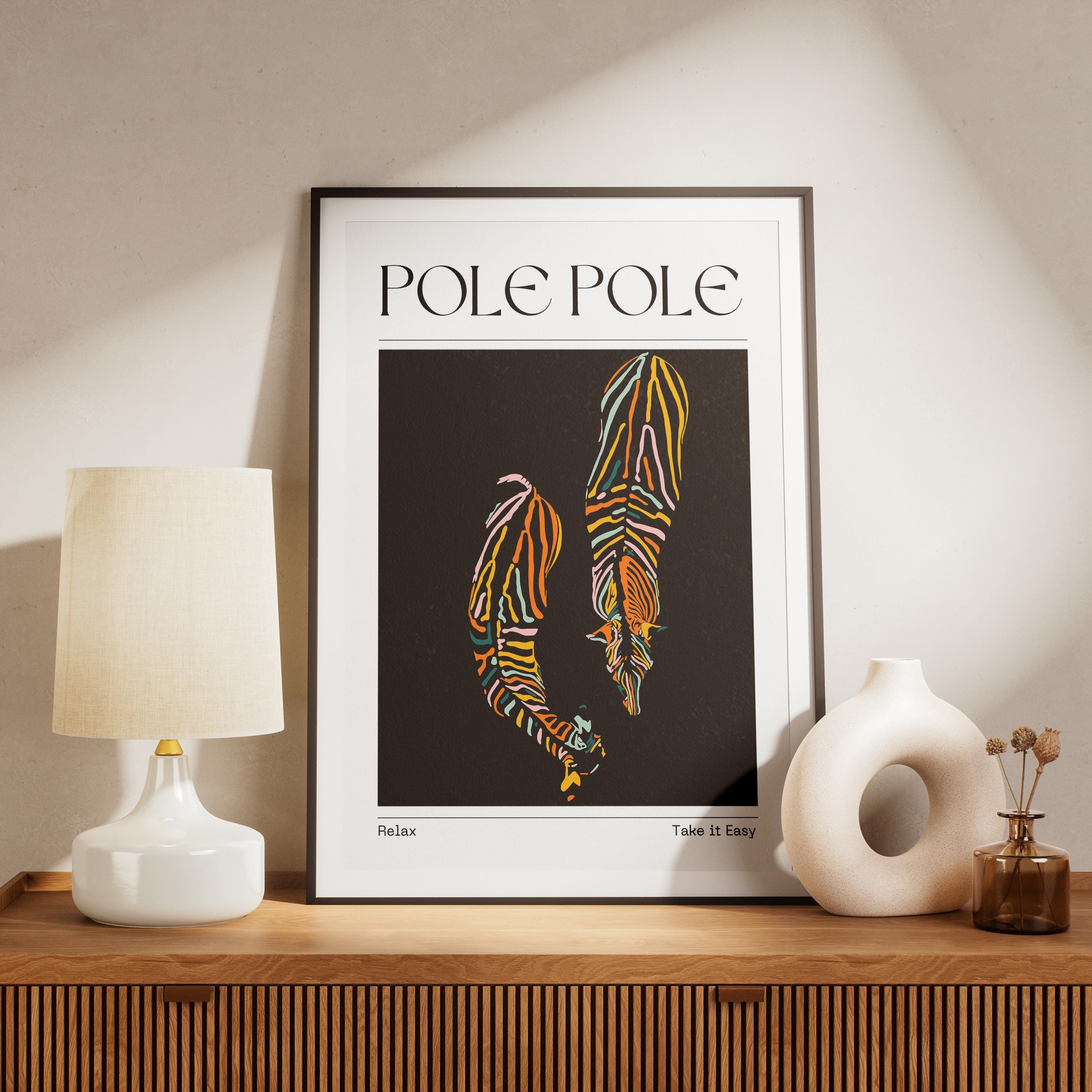 Pole Pole Wall Art, African Zebras, Vintage Zebra Art, Swahili