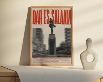 Dar Es Salaam Wall Art, Tanzania Art, Vintage Africa Art, Swahili Poster, Tanzania, Travel Poster, African Wall Art,Modern Art Poster,Africa