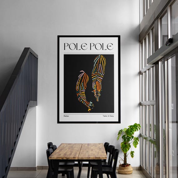 Pole Pole Wall Art, African Zebras, Vintage Zebra Art, Swahili